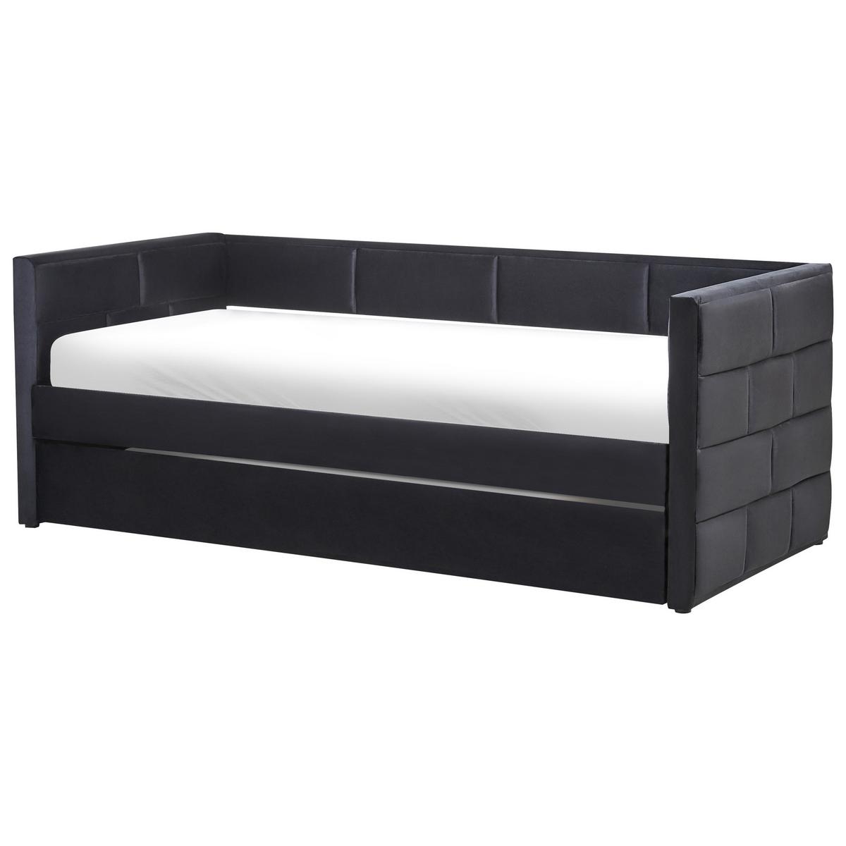 AUSZIEHBETT 90x205 cm Schwarz Chavonne - Schwarz, Textil (90/205cm) - Beliani