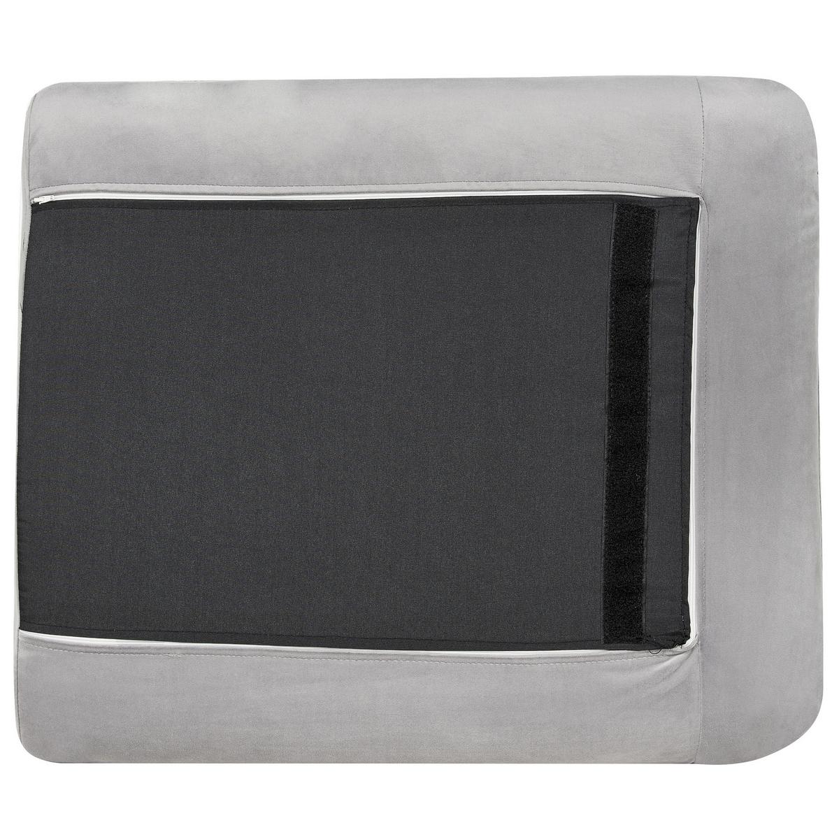 3-SITZER-SOFA Samtstoff Grau Vinterbro - Grau, Textil (220/86/84cm) - Beliani