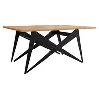 2-IN-1 COUCHTISCH UND ESSTISCH Xena - Eichefarben/Schwarz, Holzwerkstoff/Metall (70/90/45cm) - MIRJAN24