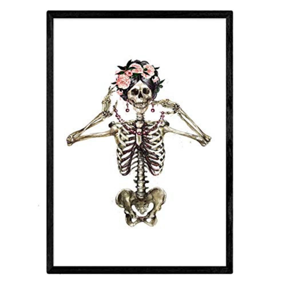 POSTER Skeleton Schmuck Aquarell A4 Rahmenlos - Klar, Papier (29.7/5/21cm) - Nacnic