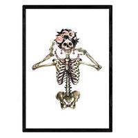 POSTER Skeleton Schmuck Aquarell A4 Rahmenlos - Klar, Papier (29.7/5/21cm) - Nacnic