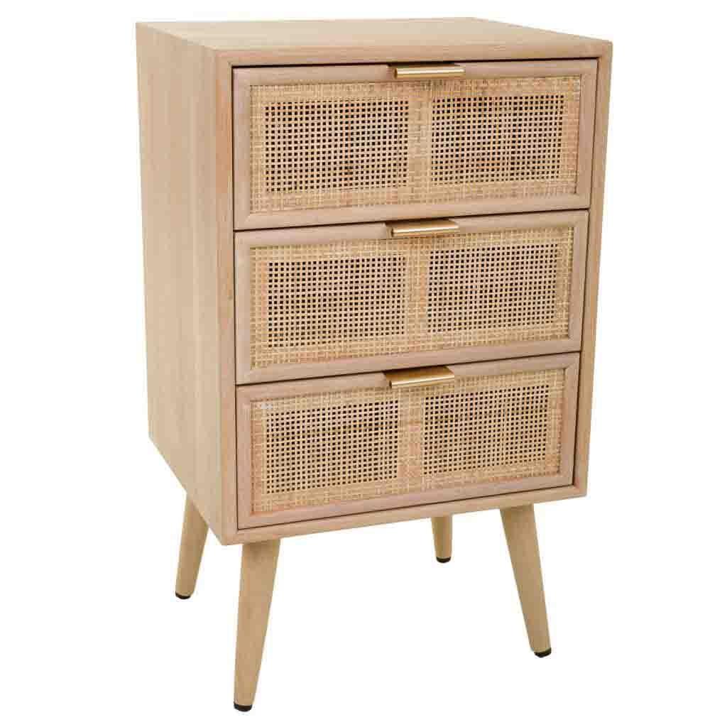 NACHTTISCH aus MDF und Gitter, braun, 42x37x71cm - Braun, Holzwerkstoff (42/36.5/71cm) - Wanderlust
