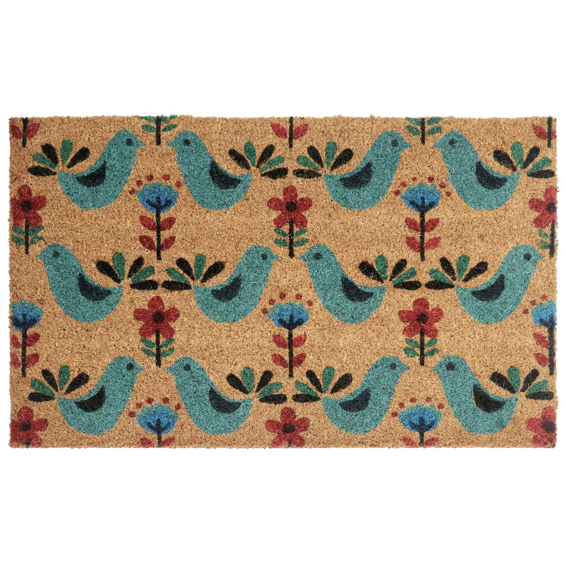 FUSSMATTE Bunt 45/75 cm Vogel Kokosfasern Tanana - Multicolor, Textil (45/75cm) - Beliani