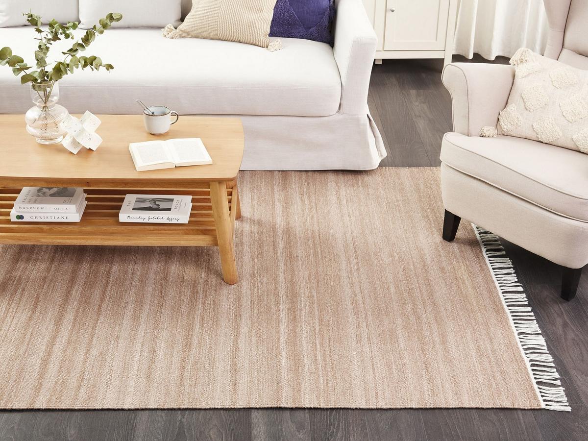 TEPPICH geflochten Malhia 230/160 cm - Beige, Kunststoff (160/230cm) - Beliani