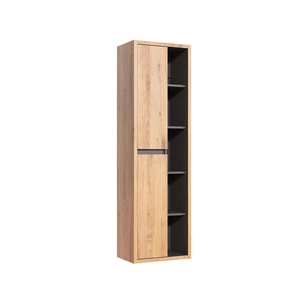 HÄNGESÄULE Rigel Holz und Anthrazit - Braun, Holzwerkstoff (50/170/33cm) - Petits-meubles