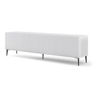 TV LOWBOARD Weiß, Weiß, Schwarz 200/56/42 - Schwarz/Weiß, Holzwerkstoff (200/56/42cm) - RAUMHIRSCH FURNITURE