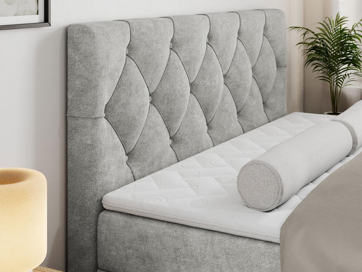 BOXBETT ALDA 120/200 Hellgrau Struktur - H3 - Hellgrau, Holz/Textil (120/200cm) - MKS