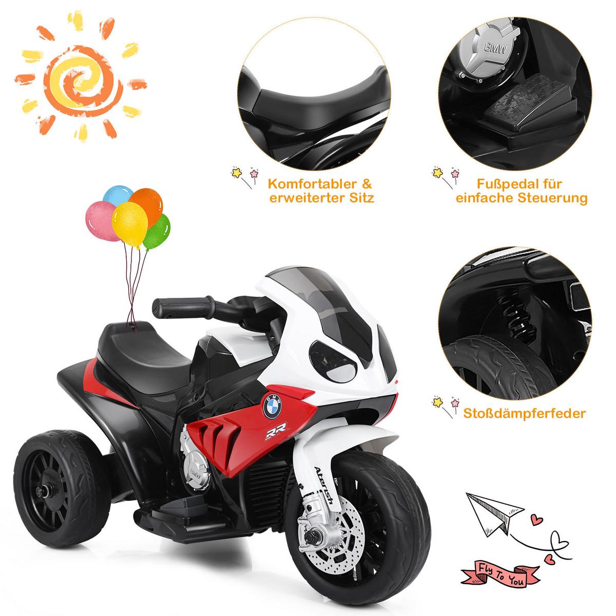 KINDERMOTORRAD BMW 6V Rot - Rot, Kunststoff (66/44/37cm) - COSTWAY