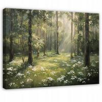 LEINWAND BILDER Wald Natur Grün 120x80 - Multicolor, Holzwerkstoff (120/80cm) - Wallarena