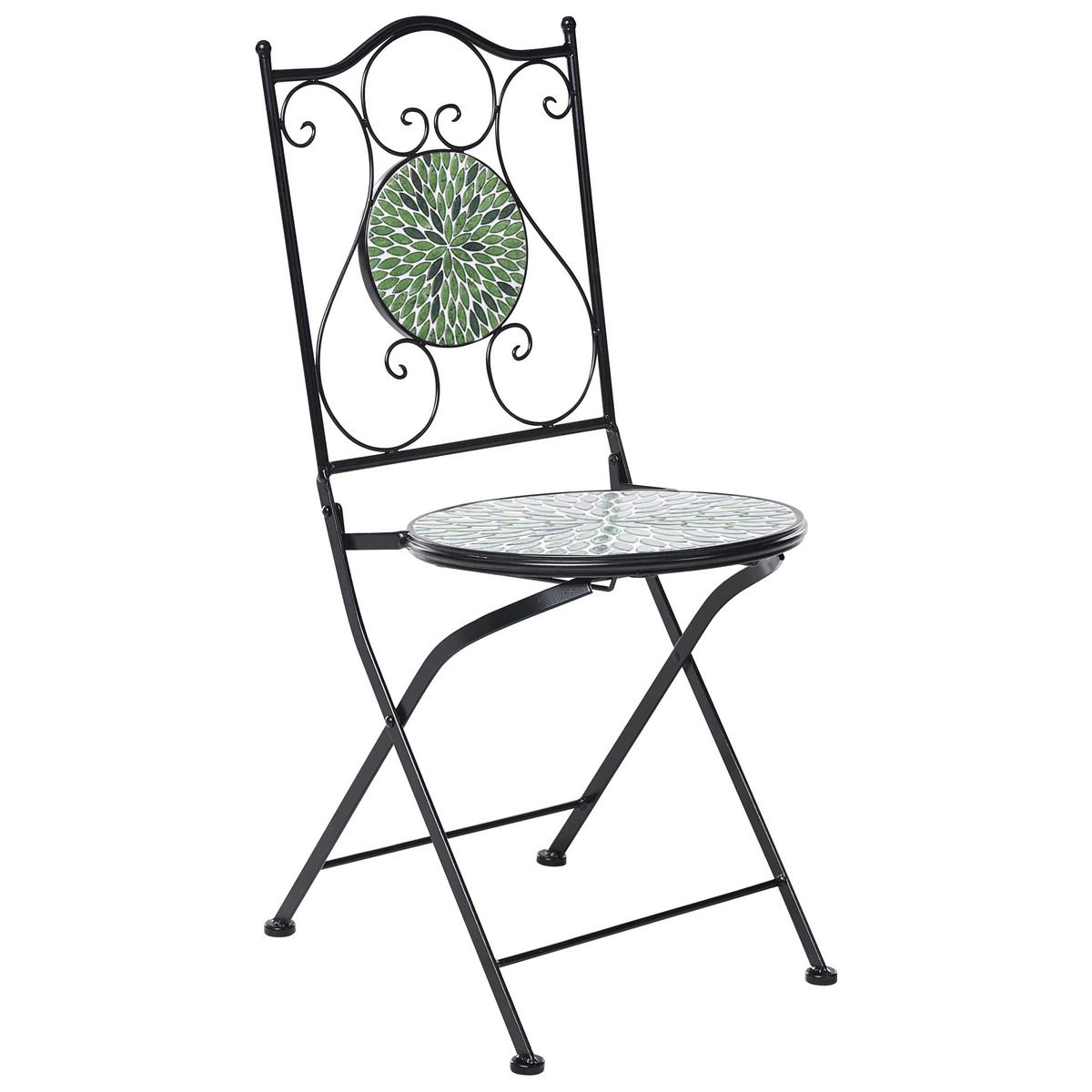 GARTENSTUHL 2er-Set Metall Schwarz Civate - Schwarz, Metall (40/90/45cm) - Beliani