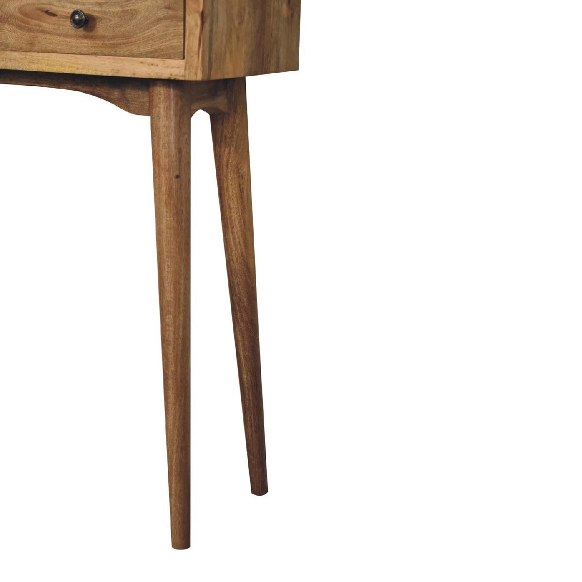 KONSOLE Eichen-Finish Kleine Flur Tisch, 2 Schubladen, Nordische Beine - Messingfarben/Braun, Holz/Metall (30/70/78cm) - Artisan Furniture