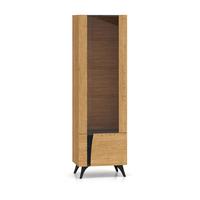 VITRINE Soah Holz und Schwarz - Schwarz, Holzwerkstoff (58/190/40cm) - Petits-meubles