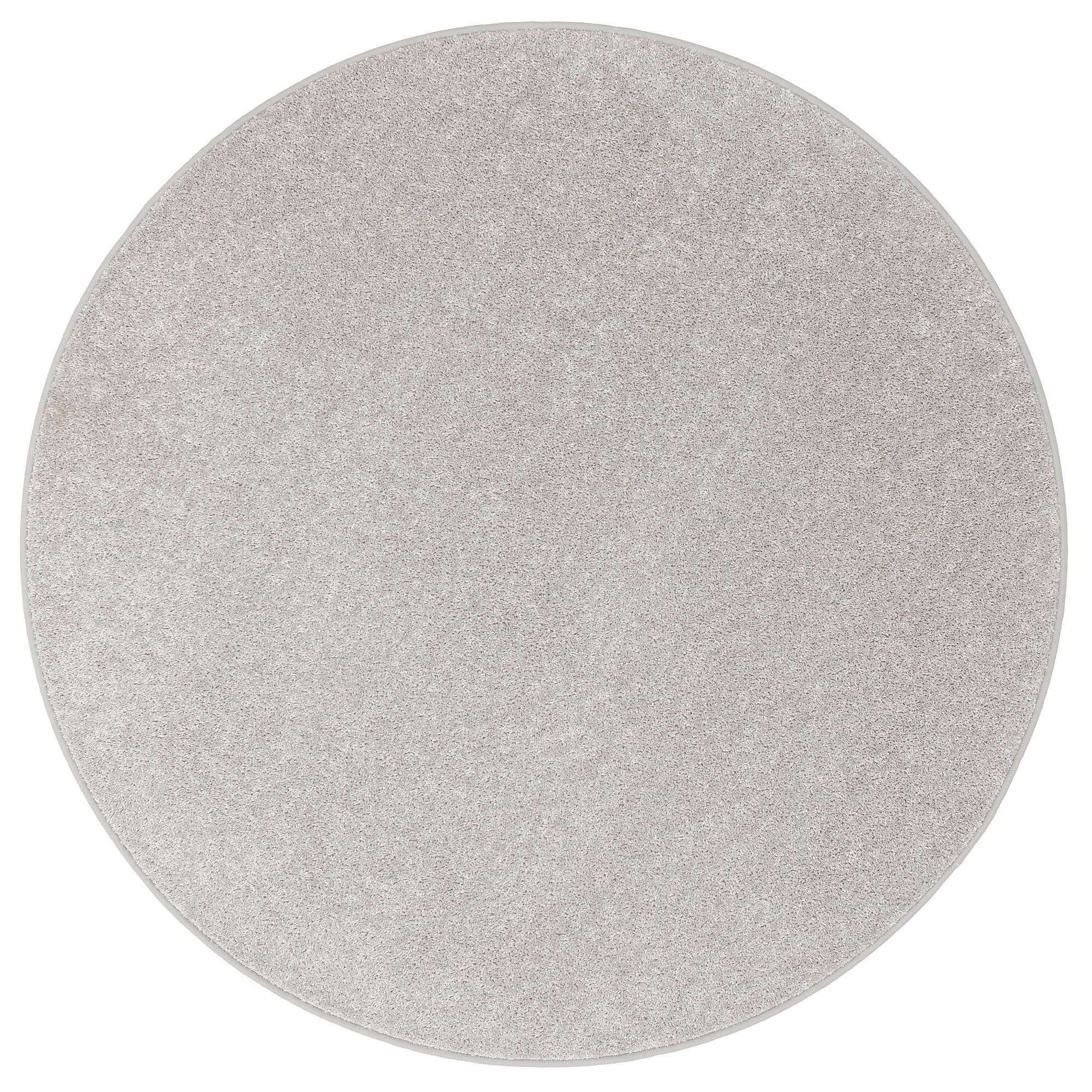 HOCHFLOR VELOURS TEPPICH COTTAGE RUND - Silberfarben, Textil (133/133cm) - Snapstyle