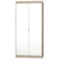 DREHTÜRENSCHRANK ELENORA 89,7/190,5/53cm 2-türig mit Spiegel Sonoma Eiche - Sonoma Eiche, Holzwerkstoff (89.7/190.5/53cm) - MASSENO