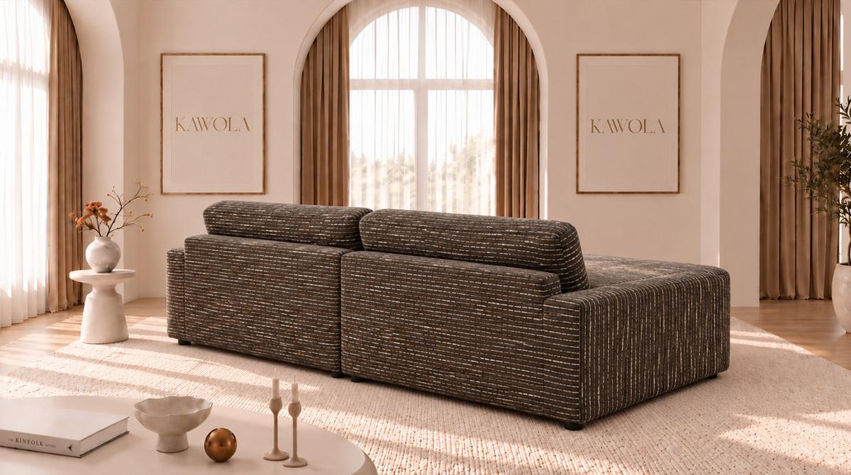 BIG SOFA MARLIN Braun Flachgewebe - Schwarz/Braun, Kunststoff/Textil (262/80/168cm) - KAWOLA