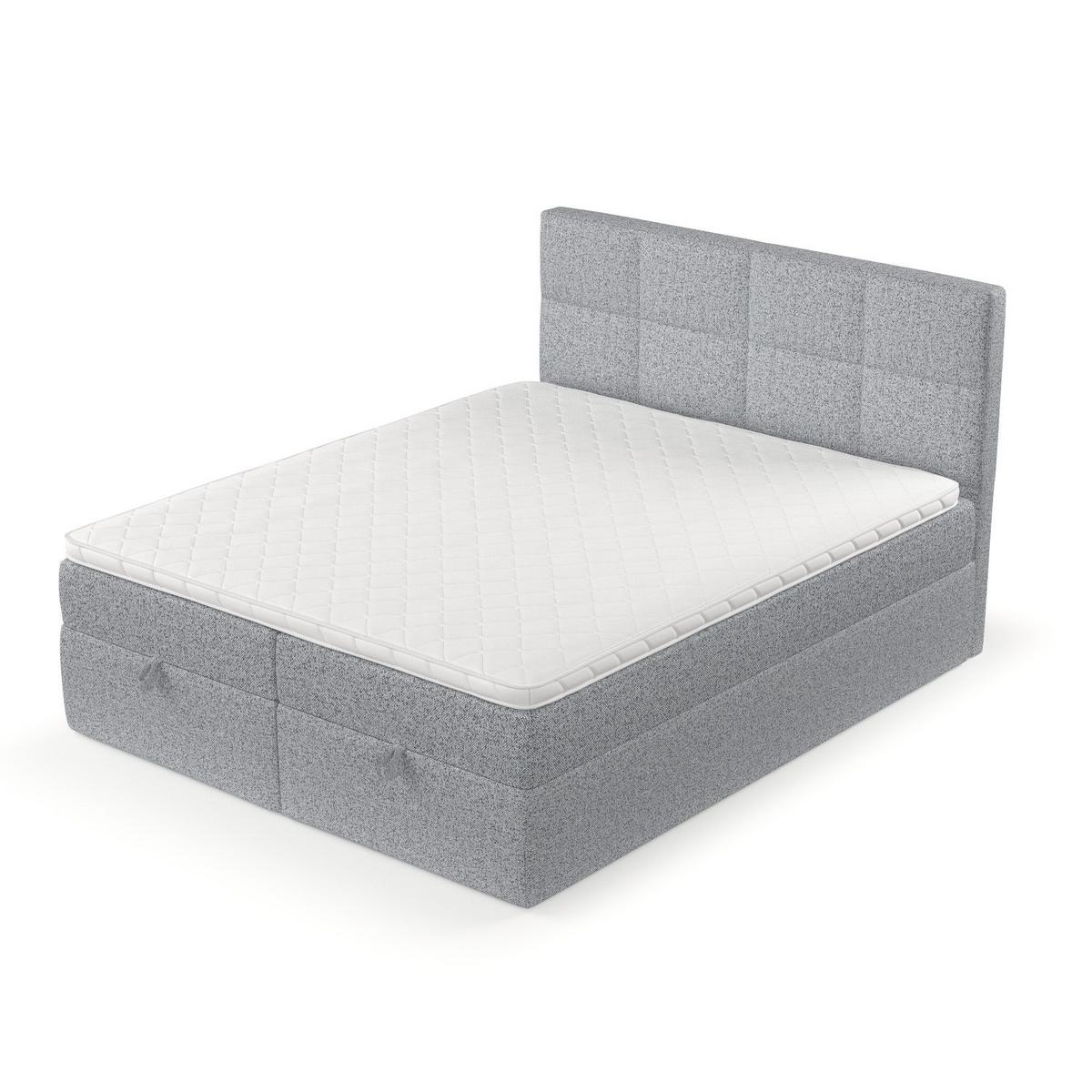 BOXBETT Velto 200/200 cm Grau im Riva Stoff - Schwarz/Grau, Holz/Holzwerkstoff (200/200cm) - AltaBeds