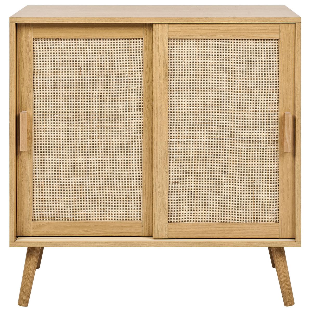 SCHRANK Hellbraun Hodgen - Braun, Holzwerkstoff (80/80/35cm) - Beliani