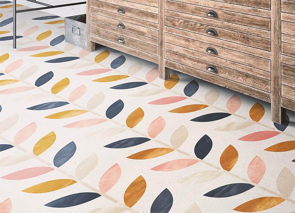 VINYL TEPPICH 140x210 cm Kleine Blätter - Gelb, Kunststoff (140/210cm) - TULUP