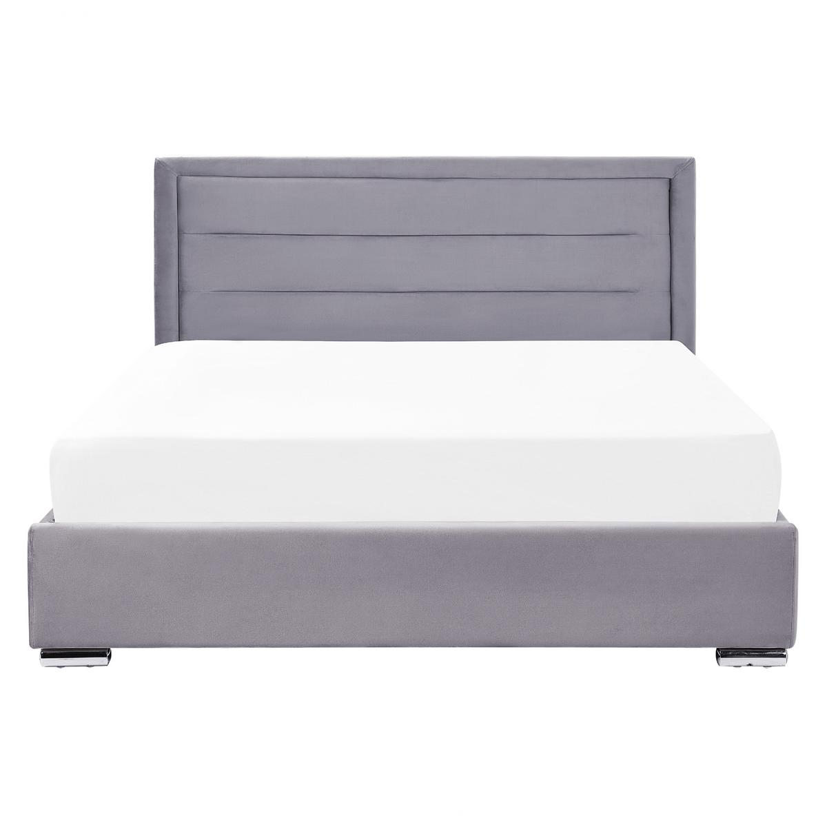 POLSTERBETT 160x200 cm Grau Rouen - Dunkelgrau, Textil (160/200cm) - Beliani