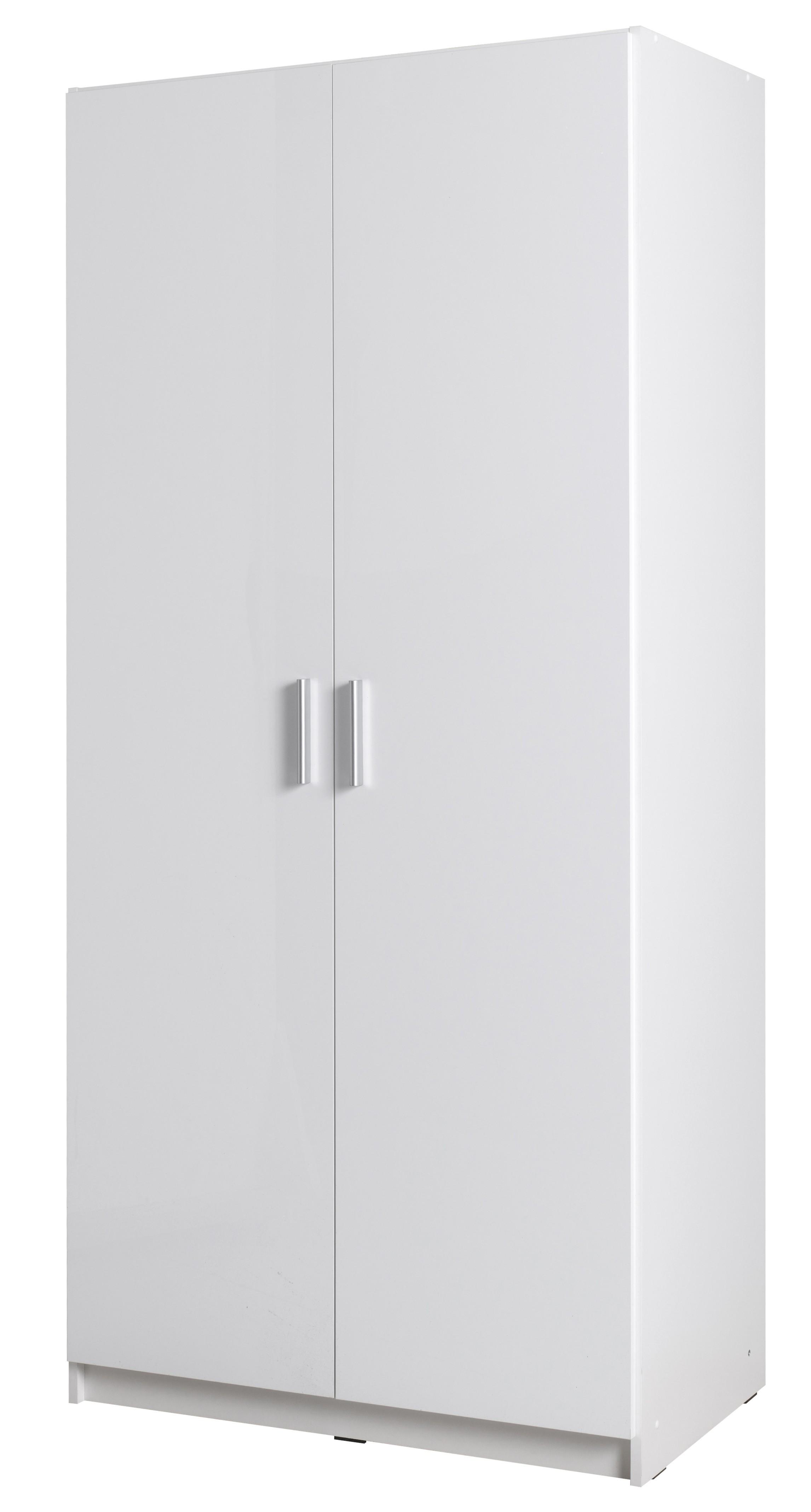 DREHTÜRENSCHRANK LUGERN 91,2/197,6/53,6cm 2-türig Weiß - Weiß, Holzwerkstoff (91.2/197.6/53.6cm) - MASSENO