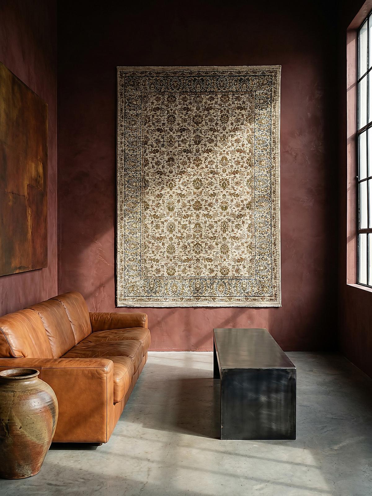 TEPPICH ADUR, im Vintage-Stil, Erdtöne-Grün, 200 x 300 cm - Grün, Textil (300/200cm) - KADIMA DESIGN
