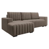 ECKSOFA Hugo, Seite: Links - Dunkelbraun/Braun, Holz/Textil (240/140cm)