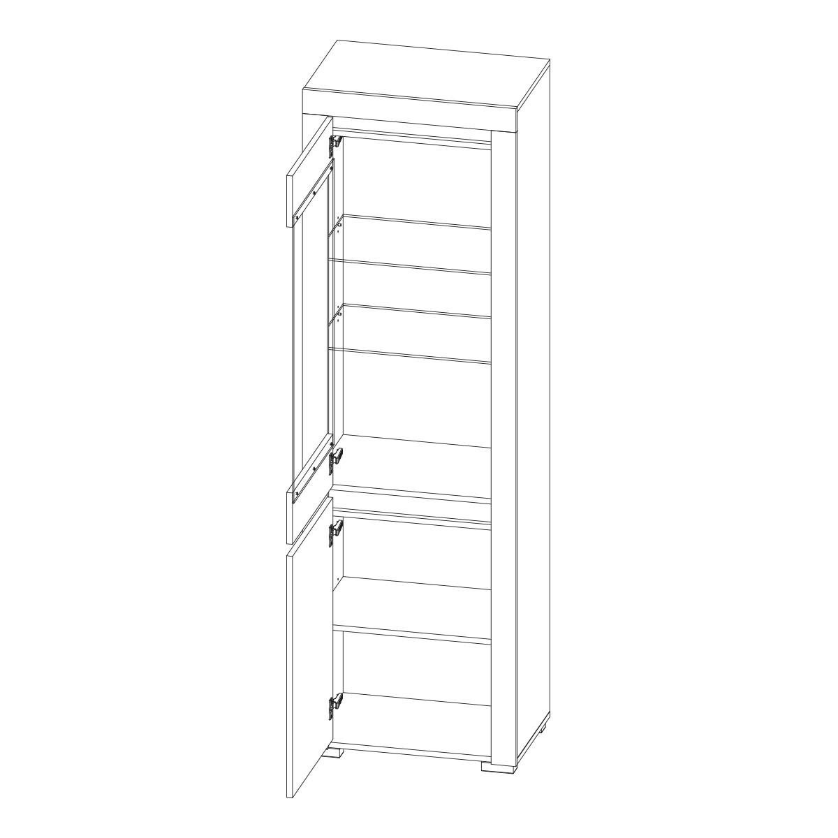 VITRINE Kasla Holz und Anthrazitgrau - Grau, Holzwerkstoff (60/195/39cm) - Petits-meubles