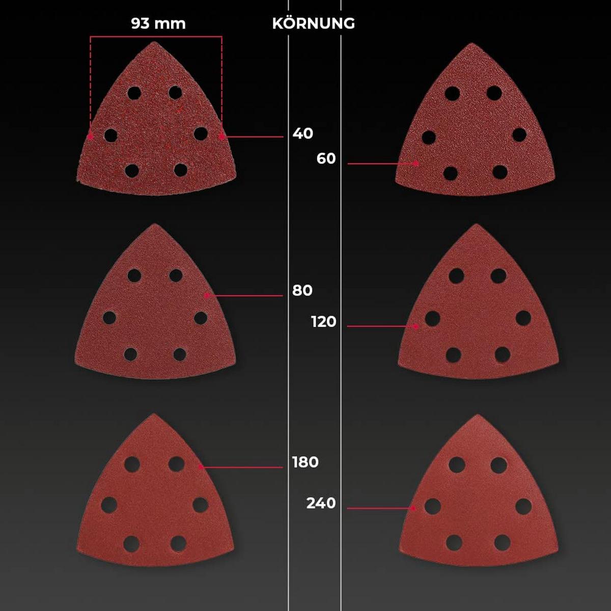 SCHLEIFPAPIER triangular 126 Stück - Rostfarben, Kunststoff (9/9/12cm) - bestTools