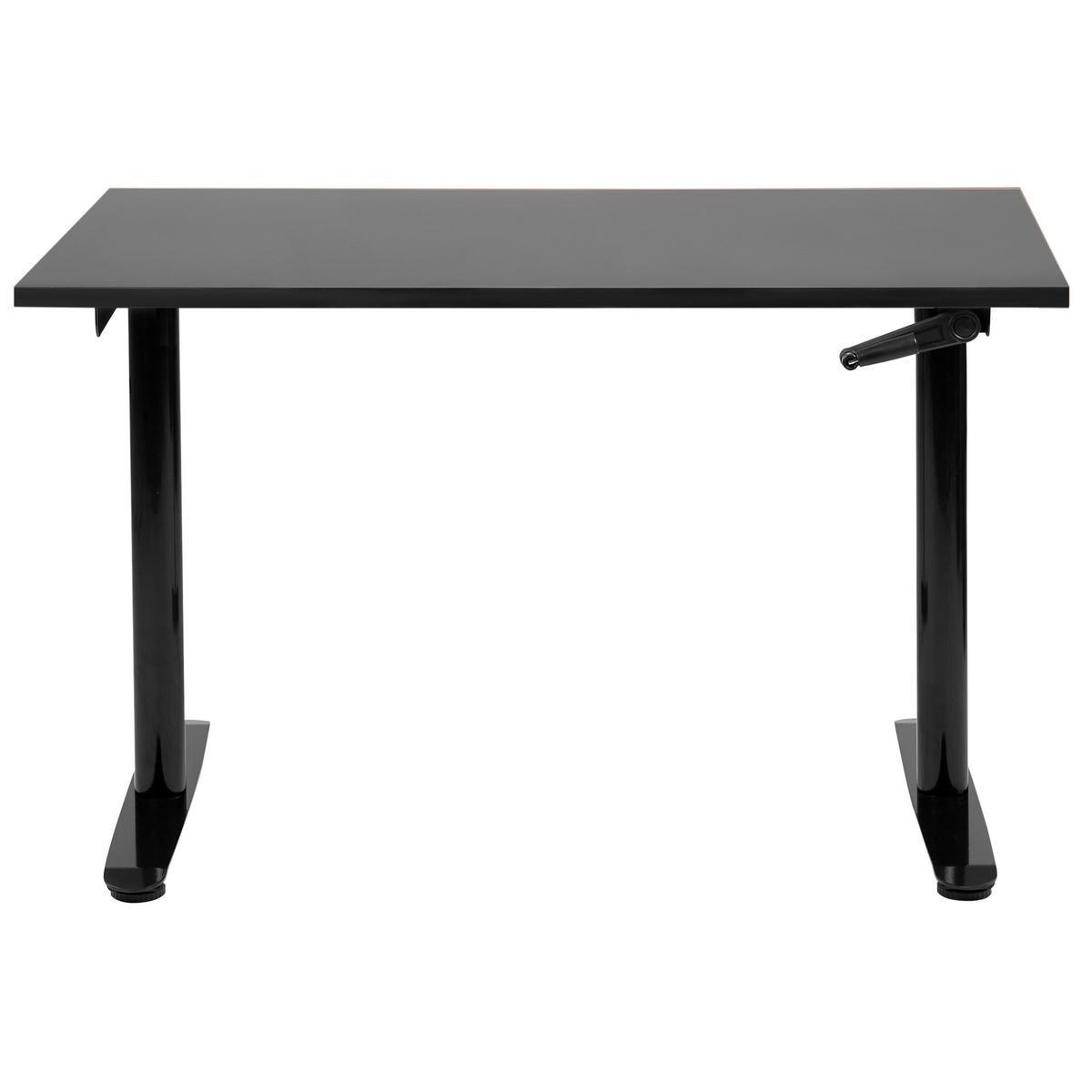 SCHREIBTISCH schwarz 120/72 cm manuell höhenverstellbar Destin IV - Schwarz, Holz (160/72/74cm) - Beliani