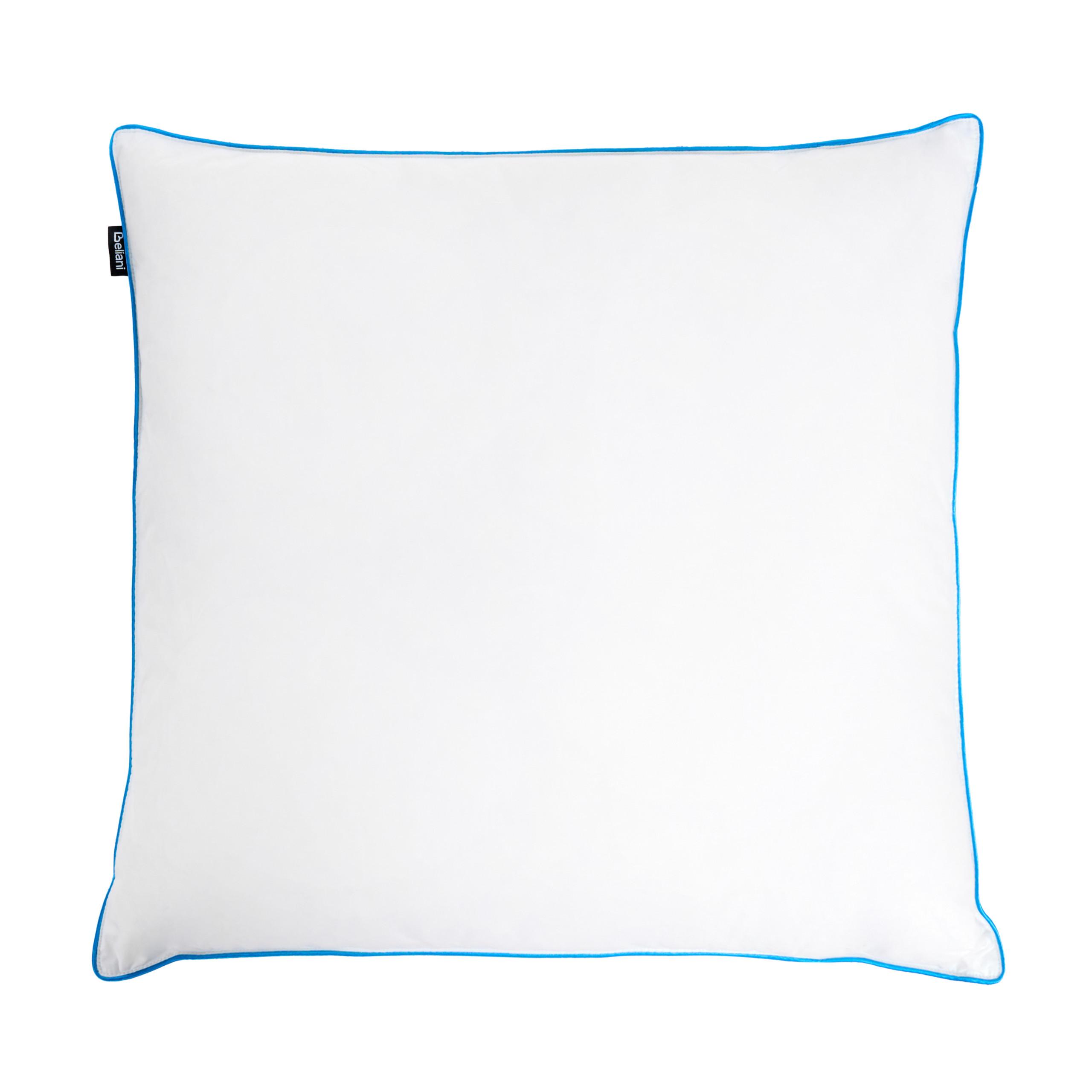 KOPFKISSEN Weiß Hoch 80/80 cm Aneto - Blau/Weiß, Naturmaterialien (80/80cm) - Beliani