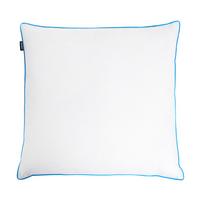 KOPFKISSEN Weiß Hoch 80/80 cm Aneto - Blau/Weiß, Naturmaterialien (80/80cm) - Beliani