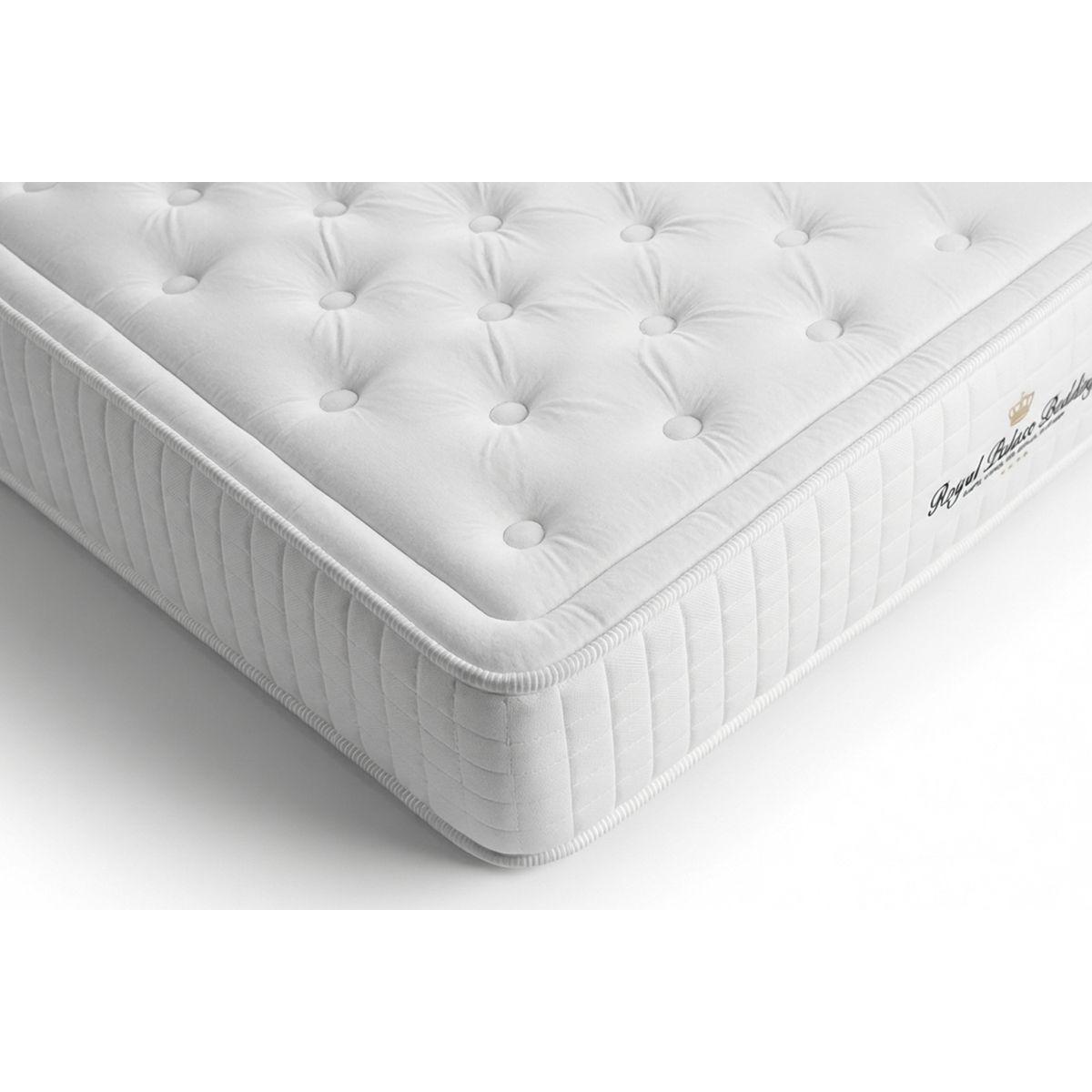 BETT Buckingham Memory-Schaum 160 x 200 cm h1 - Kit Bettgestell Schwarz - Mit Kissen und Bettdecke - Beige/Schwarz, Karton/Holz (160/200cm) - ROYAL PALACE BEDDING