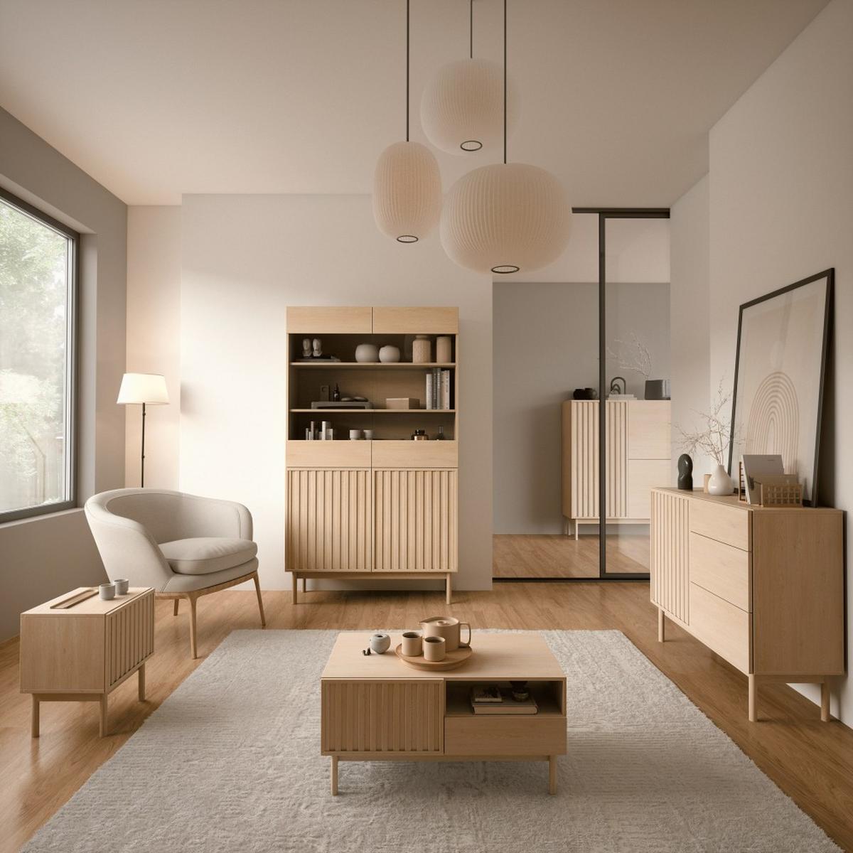 KOMMODE Sapporo mit 3 Schubladen und 1 Tür, eiche Cremona - Eichefarben, Holzwerkstoff (106/84/37cm) - Beautysofa