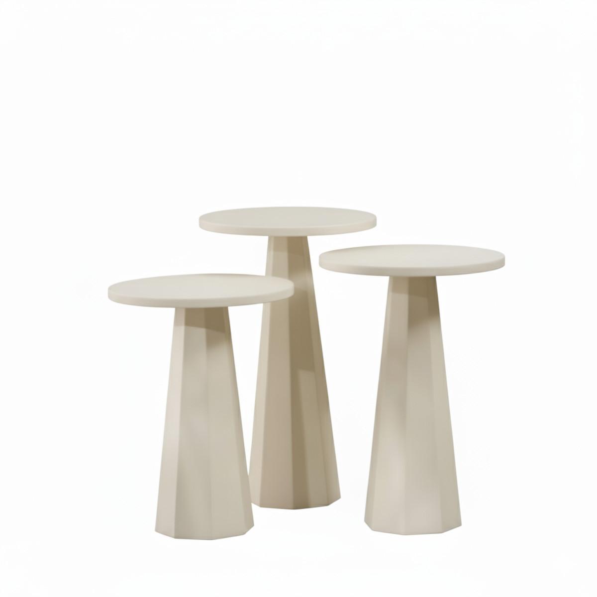COUCHTISCH 3er-set H57/H52/H47 cm - Weiß, Holzwerkstoff (35/35/57cm) - Calicosy