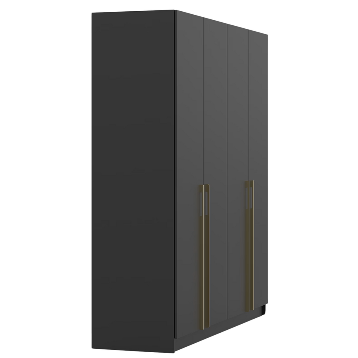DREHTÜRENSCHRANK ROSA 4D 200/210/55 cm 4-türig Schwarz - Goldfarben/Schwarz, Holz/Holzwerkstoff (200/210/55cm) - imoebel24