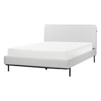 BETT mit Lattenrost 140/200 Stoff Hellgrau Corio - Hellgrau, Textil (140/200cm) - Beliani