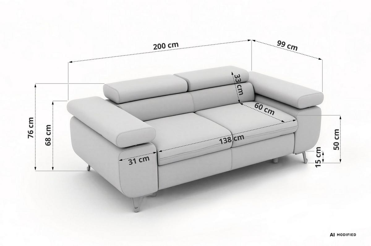 2-SITZER SOFA PETER - Braun Cord - Schwarz/Braun, Textil/Metall (200/76/99cm) - MKS