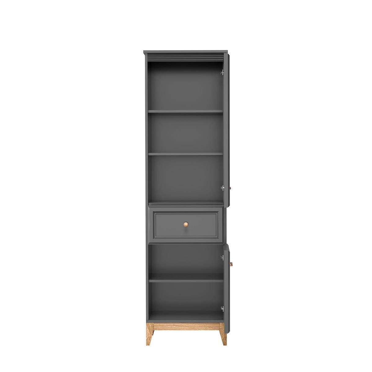VITRINE SUOLO 193 / 55 cm in Grau - Grau, Holzwerkstoff (55/193/40.5cm) - MASSENO