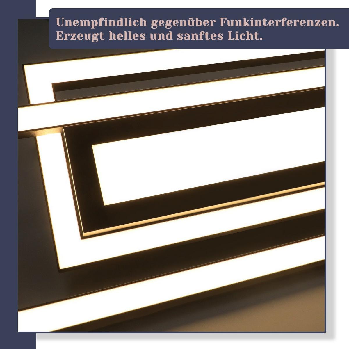 LED-DECKENLEUCHTE Falkenfluch Schwarz Metall 95/17.2/5 cm - Schwarz, Metall (95/17.2/5cm) - ZMH