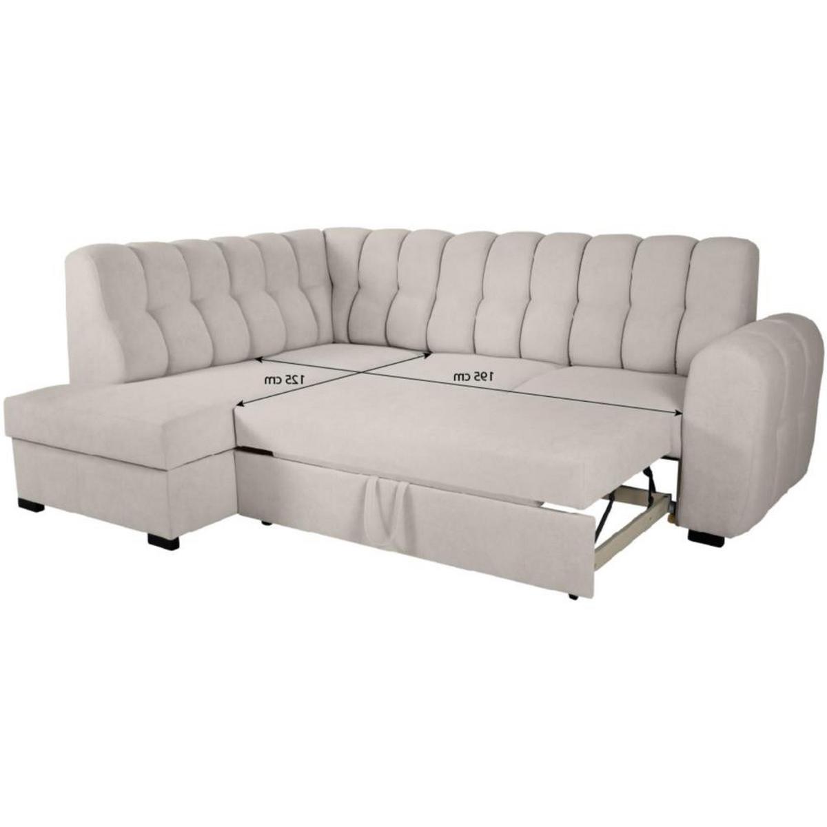ECKSCHLAFSOFA Zoja links gelb - Gelb/Schwarz, Textil (261/193cm) - Beautysofa