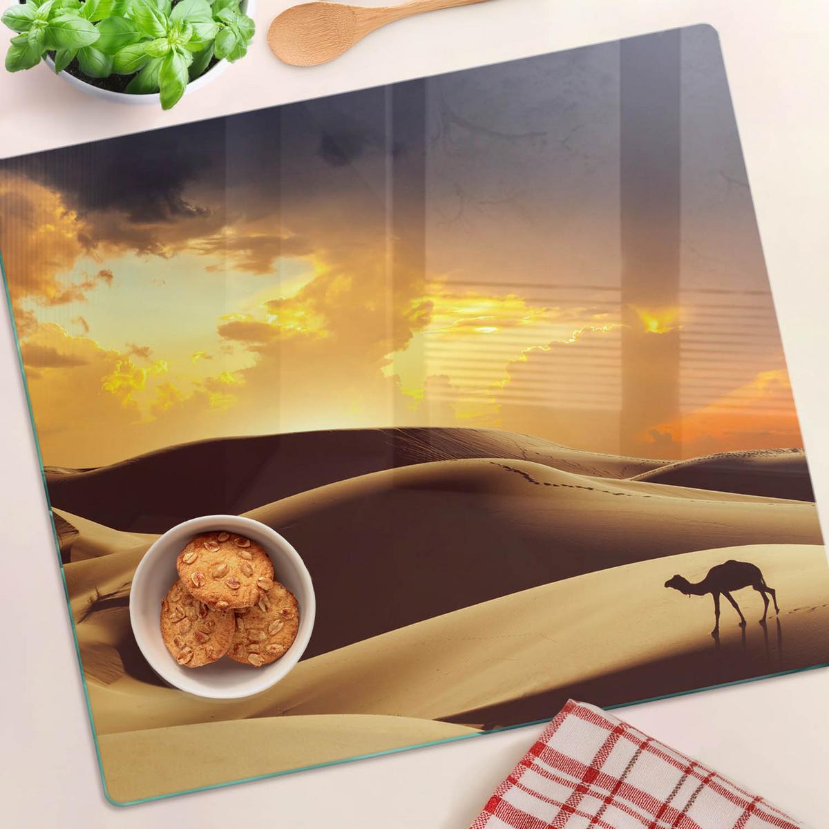 GLASPLATTE 60x52 cm Sahara-Kamel - Orange, Glas (60/0.4/52cm) - TULUP
