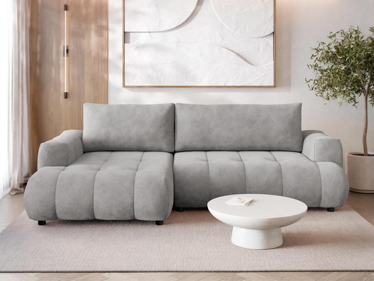 ECKSOFA Haiti, Seite: Links LC+2R - Hellgrau/Schwarz, Holz/Textil (276/156cm) - MIRJAN24