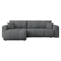 ECKSOFA Furyn Maxi Boucle - Dunkelgrau/Schwarz, Holzwerkstoff/Kunststoff (274/145cm) - MIRJAN24