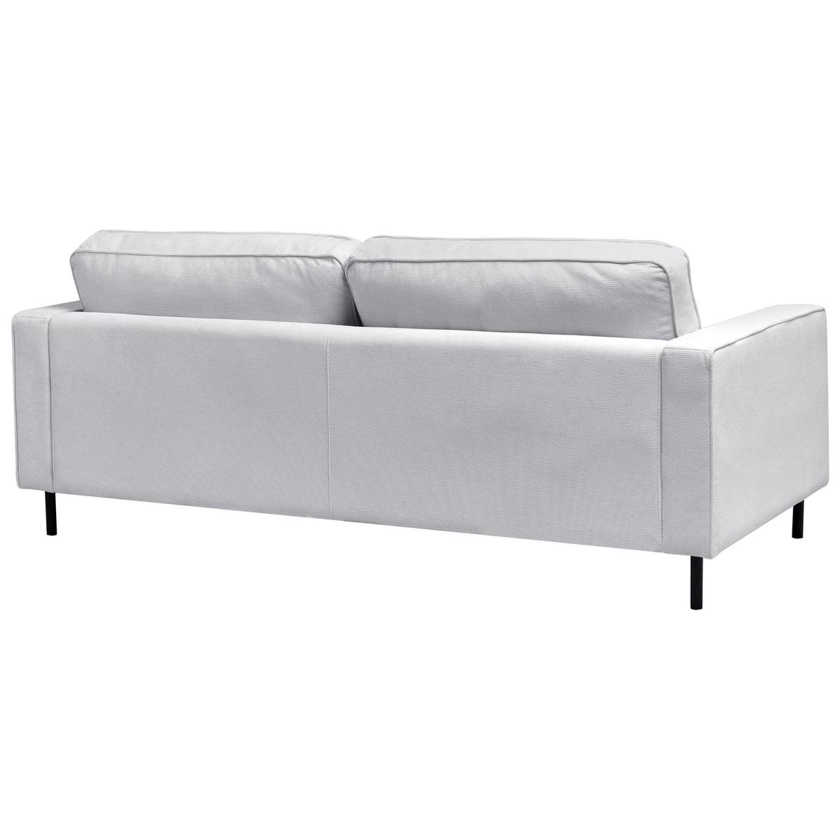 SOFA-SET 4-Sitzer Stoff Hellgrau Savalen - Hellgrau/Schwarz, Textil (204/87/91cm) - Beliani
