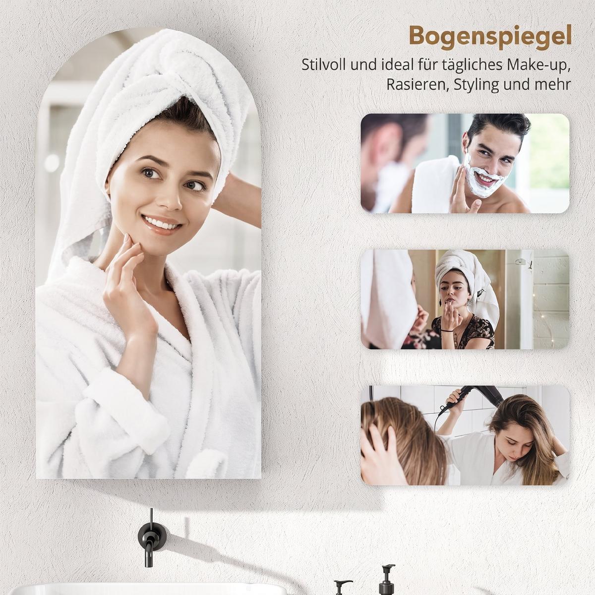 HÄNGENDER Badschrank mit Regalen - Schwarz/Weiß, Glas/Holzwerkstoff (12/80/40cm) - HOMCOM