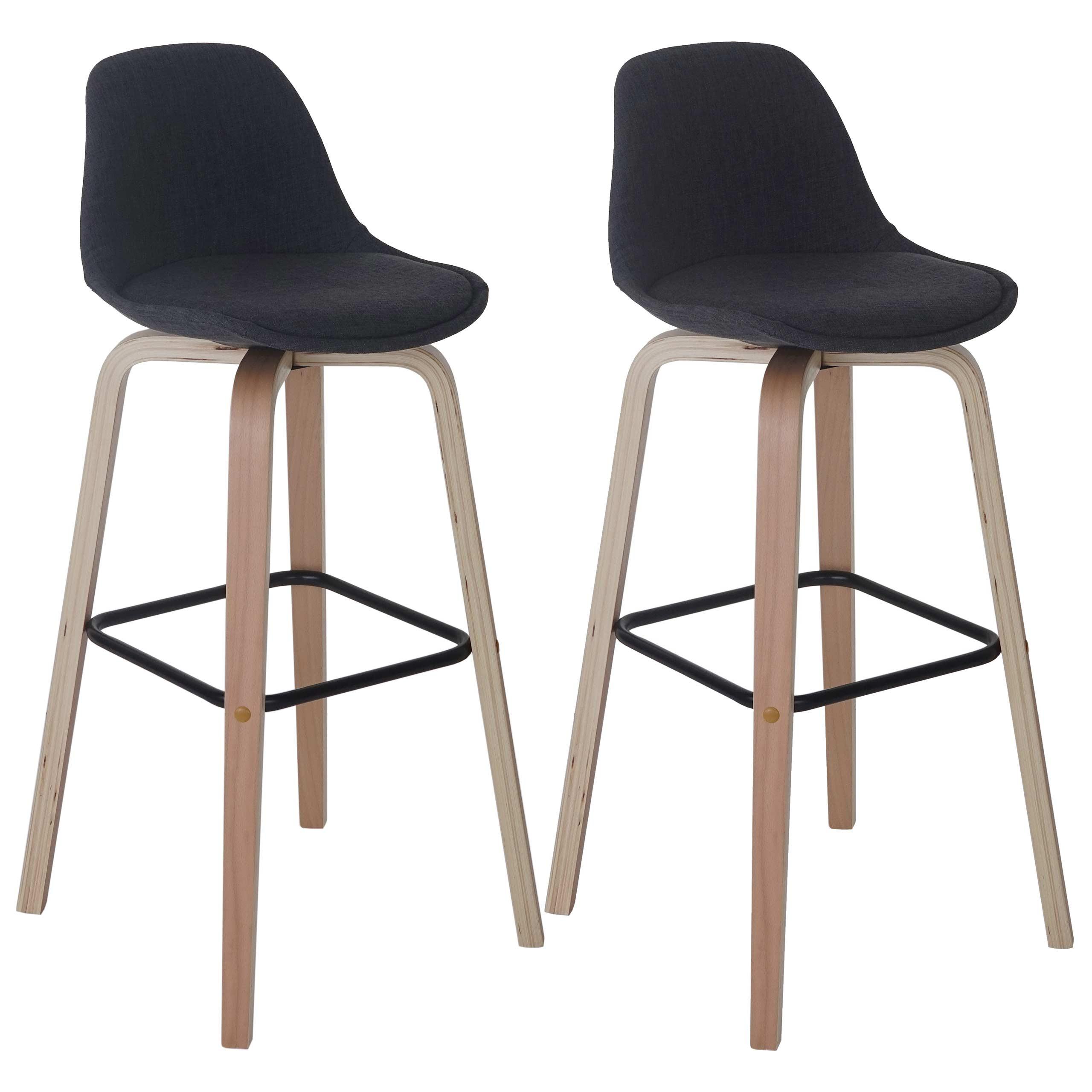 BARHOCKER Grau 2er-Set - Grau, Textil (44/97/45cm) - MCW