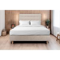KOPFTEIL gepolstert - Gesteppt – Beigebrauner Stoff - 160 cm - Beige/Braun, Karton/Holz (160/120/10cm) - Sommeil de Plomb