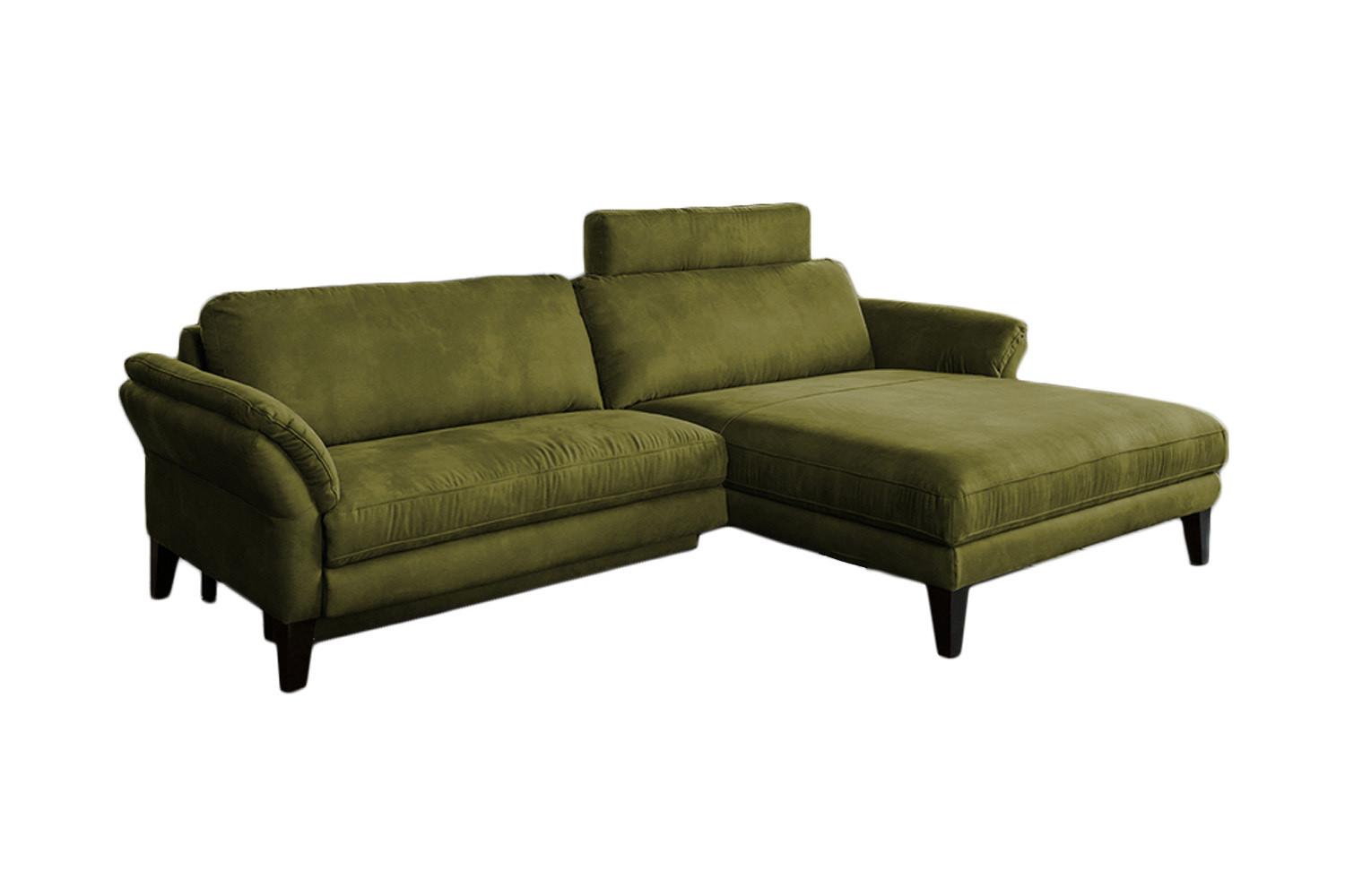 ECKSOFA MIT MOTORISCHER RELAXFUNKTION MALTA Grün Webstoff Relaxfunktion - Schwarz/Grün, Buchenholz/Textil (302/175cm) - KAWOLA