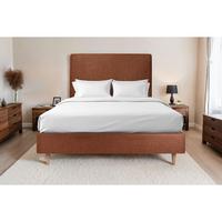 KOPFTEIL gepolstertes – Terrakotta Bouclé-Stoff - 140 cm - Beige/Terracotta, Karton/Holz (140/120/10cm) - Sommeil de Plomb