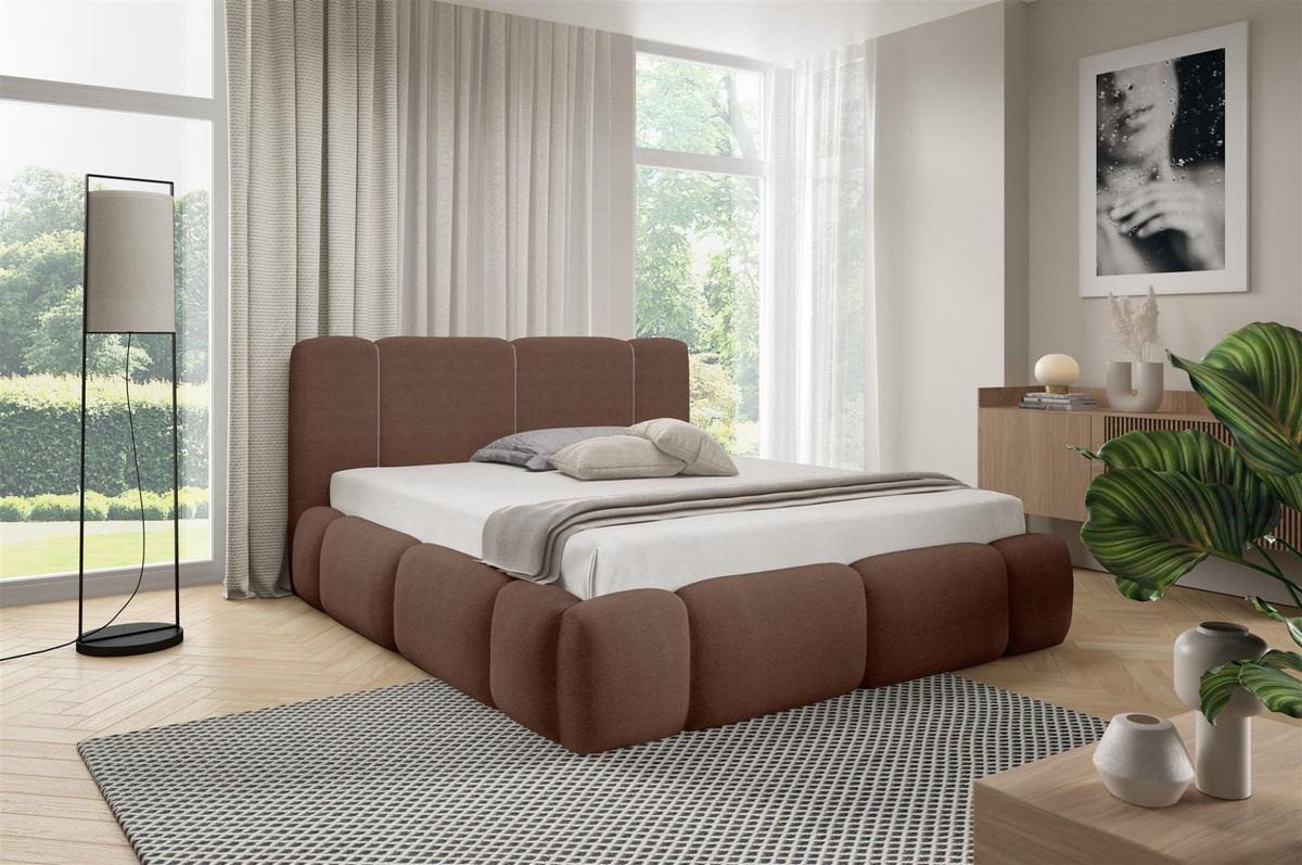 POLSTERBETT Springs - Braun, Holzwerkstoff/Textil (180/200cm) - Fun Möbel